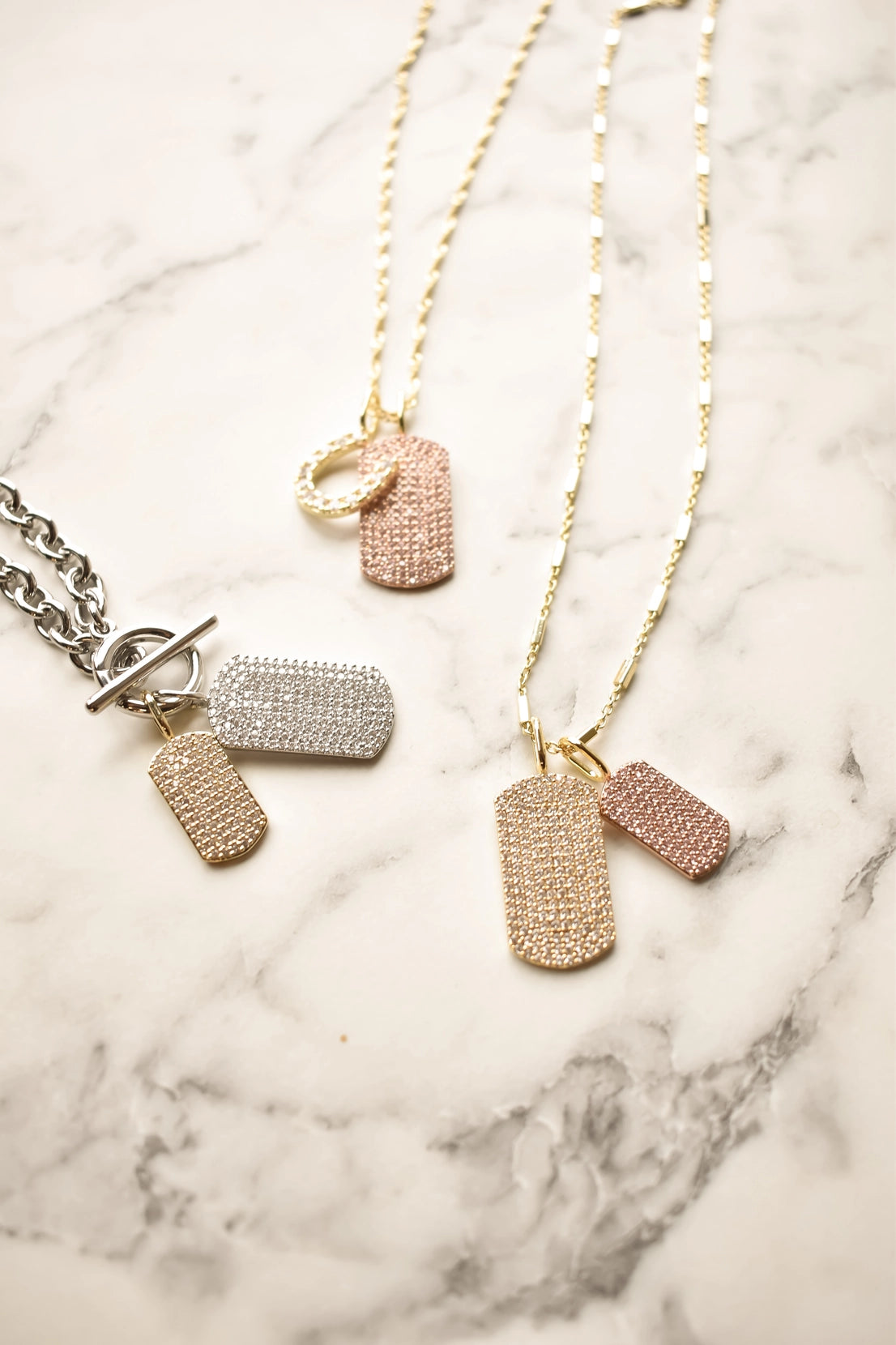 Pave Crystal Dog Tag