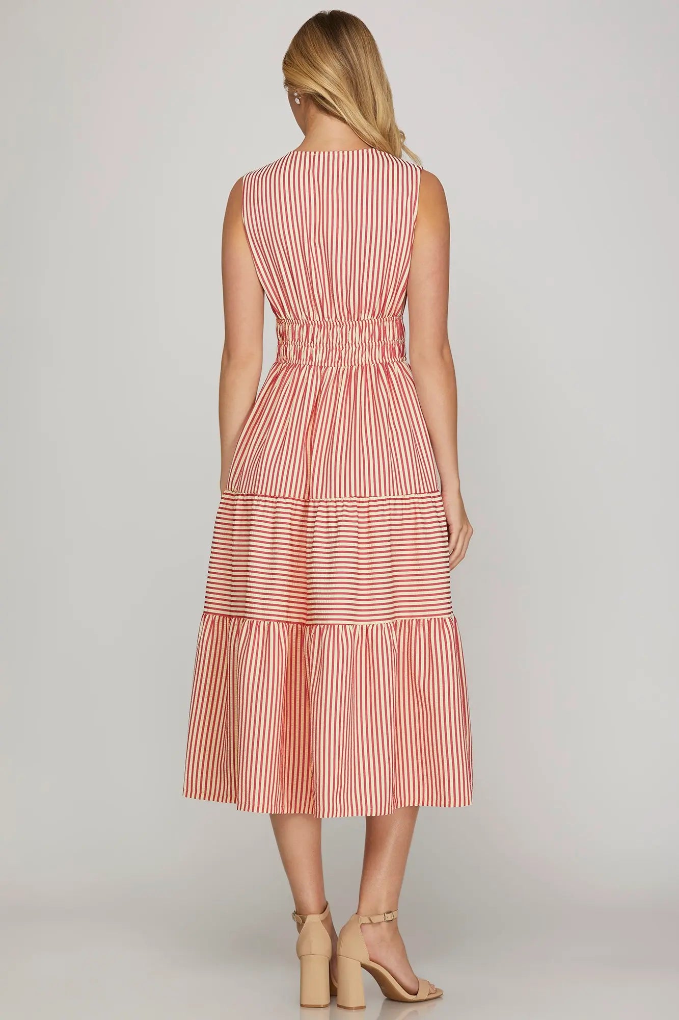Strawberry Cream Tiered Dress