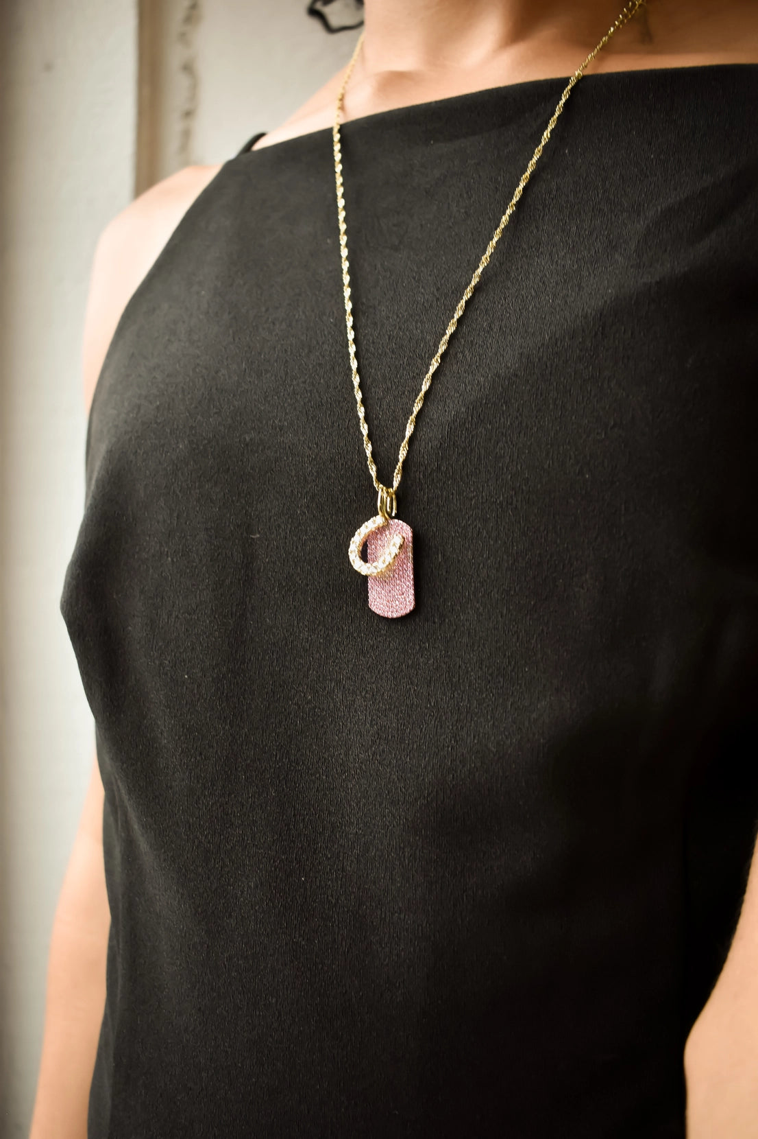 Mini Pave Crystal Dog Tag