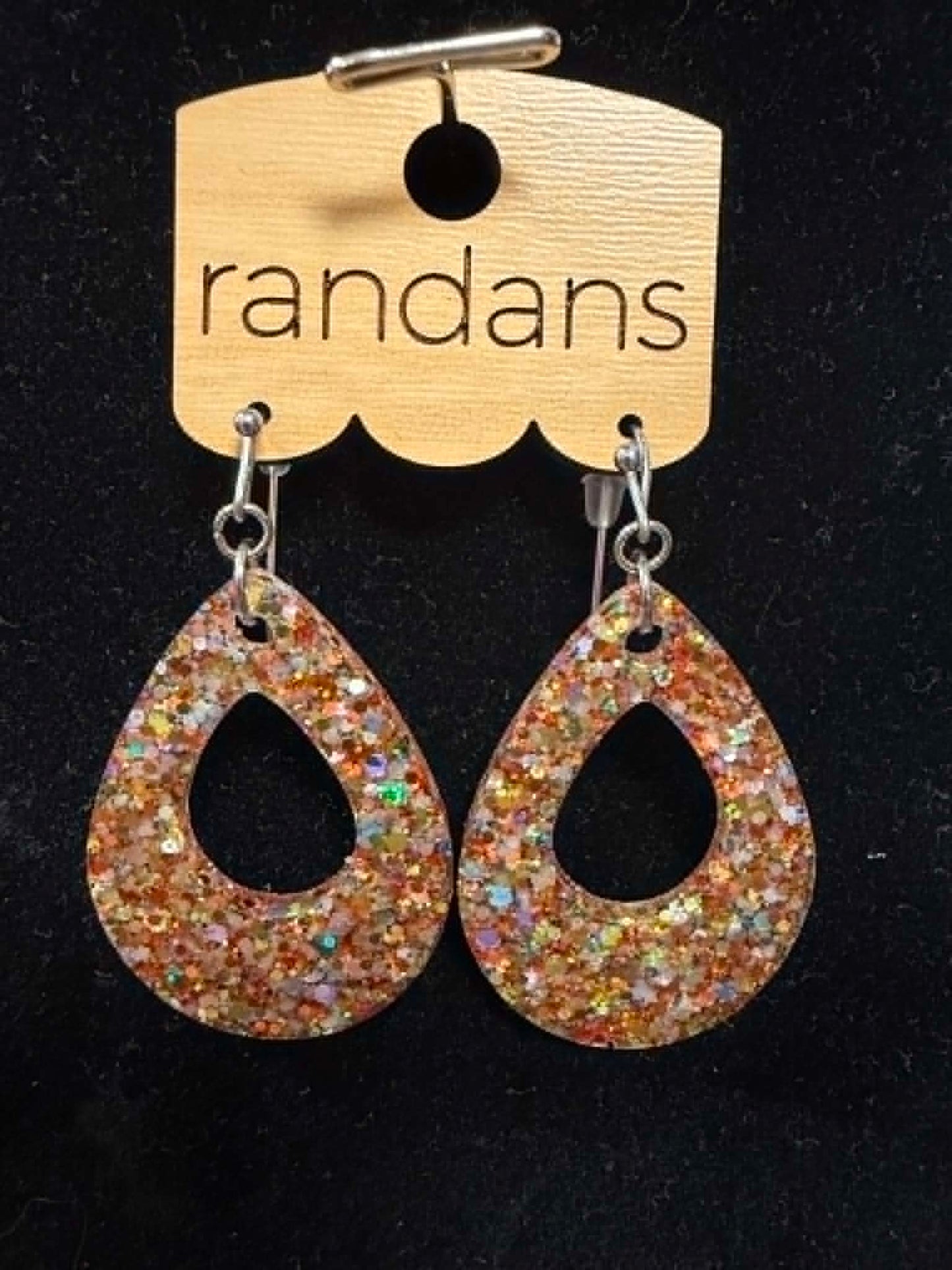 Golden Confetti Open Drop Earrings