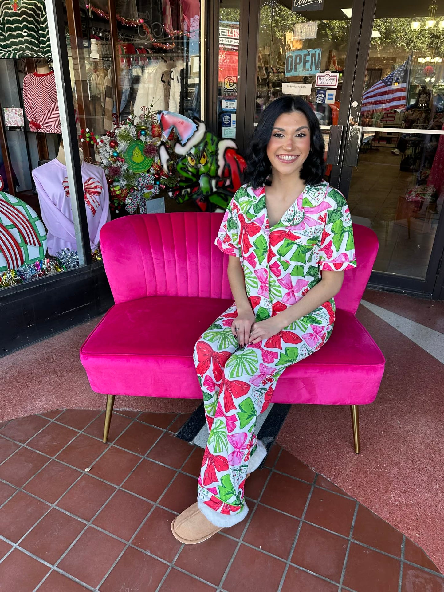 Christmas Bows Lounge Pant Set