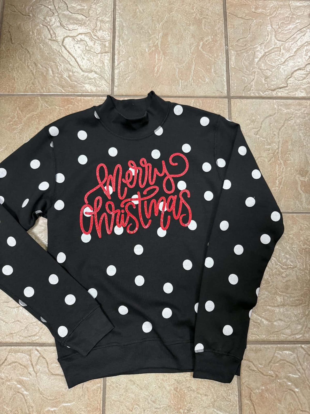 Merry Christmas Mock Neck Sweatshirt