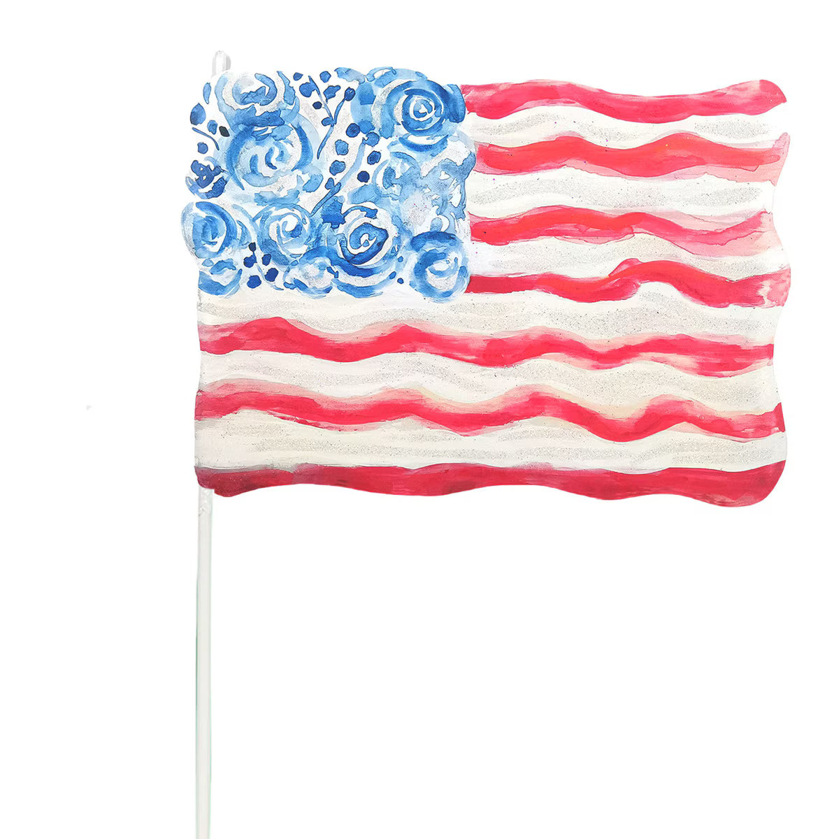 Rose Watercolor Flag