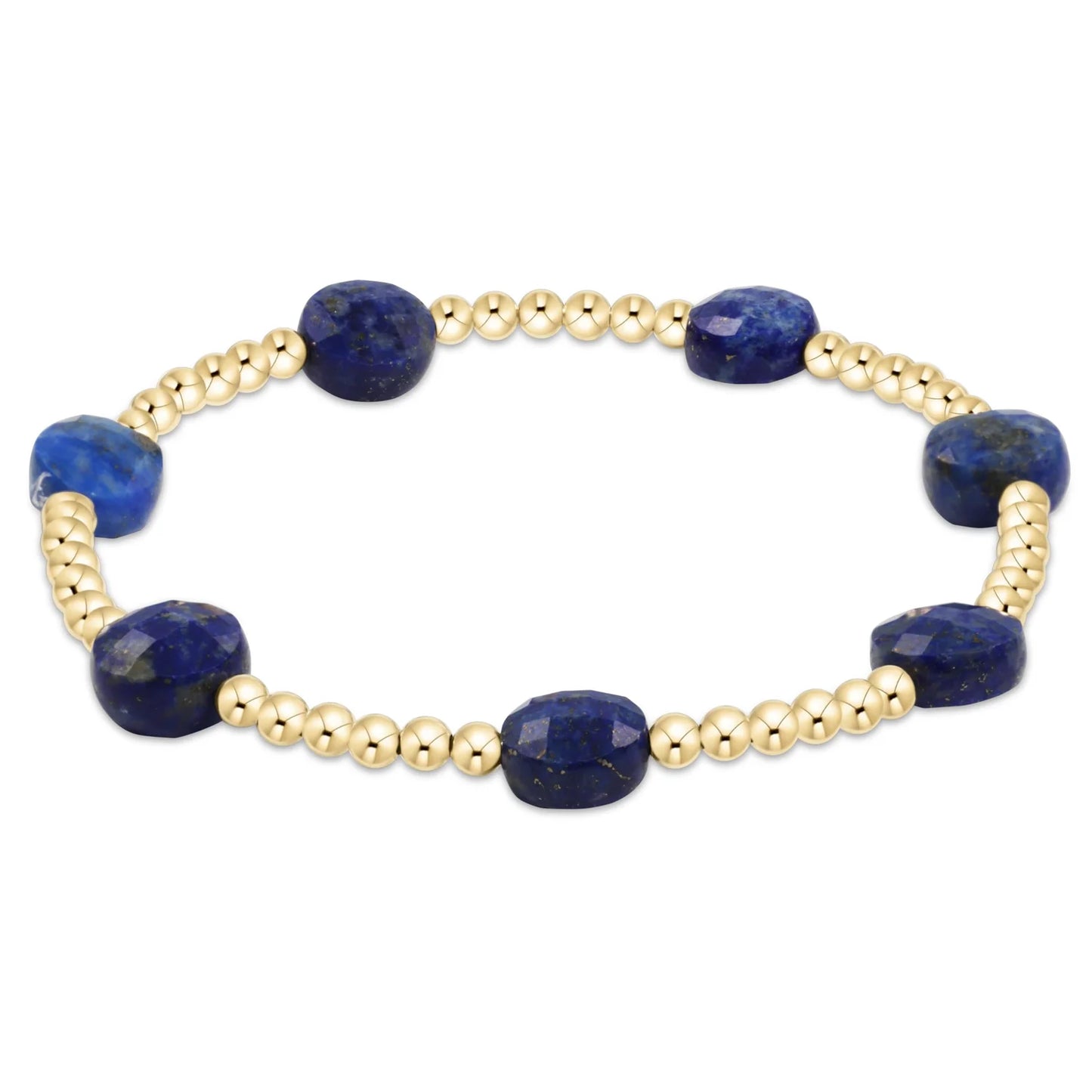 Admire Gold 3mm Bead Bracelet - Lapis