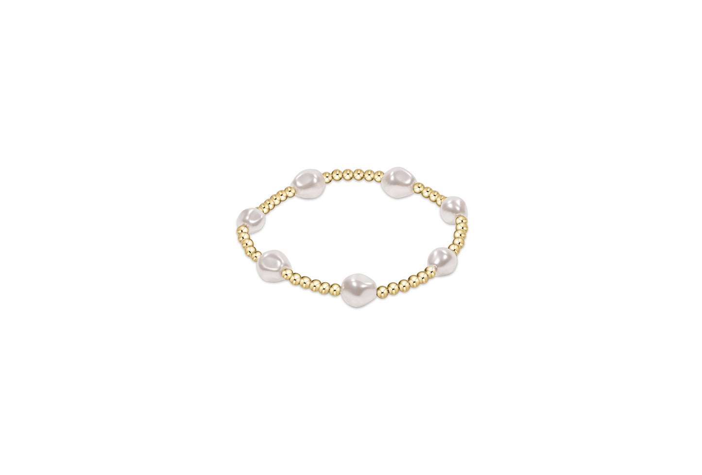Admire Gold 3mm Bead Bracelet - Pearl