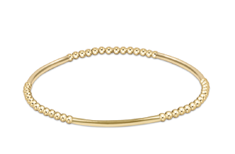 Bliss Bar Gold Pattern 2.5mm Bead Bracelet - Gold
