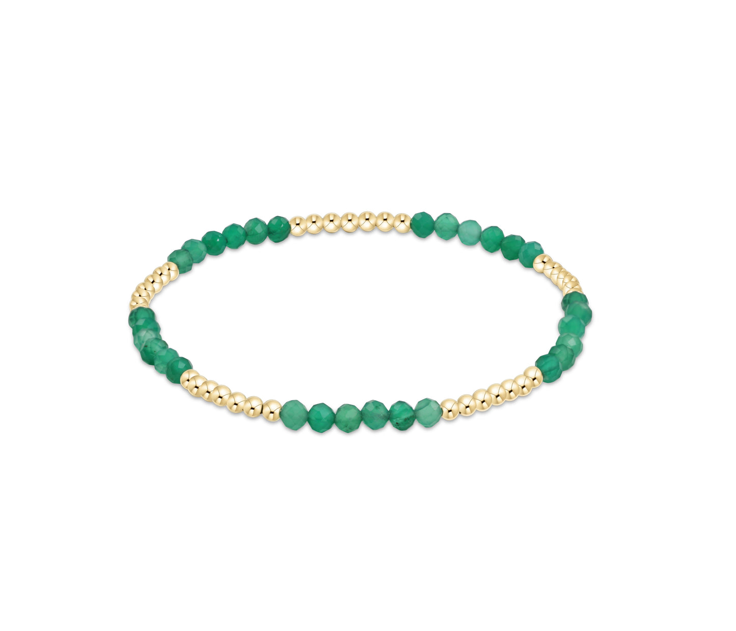 Blissful Pattern 2.5mm Bead Bracelet - Green Onyx