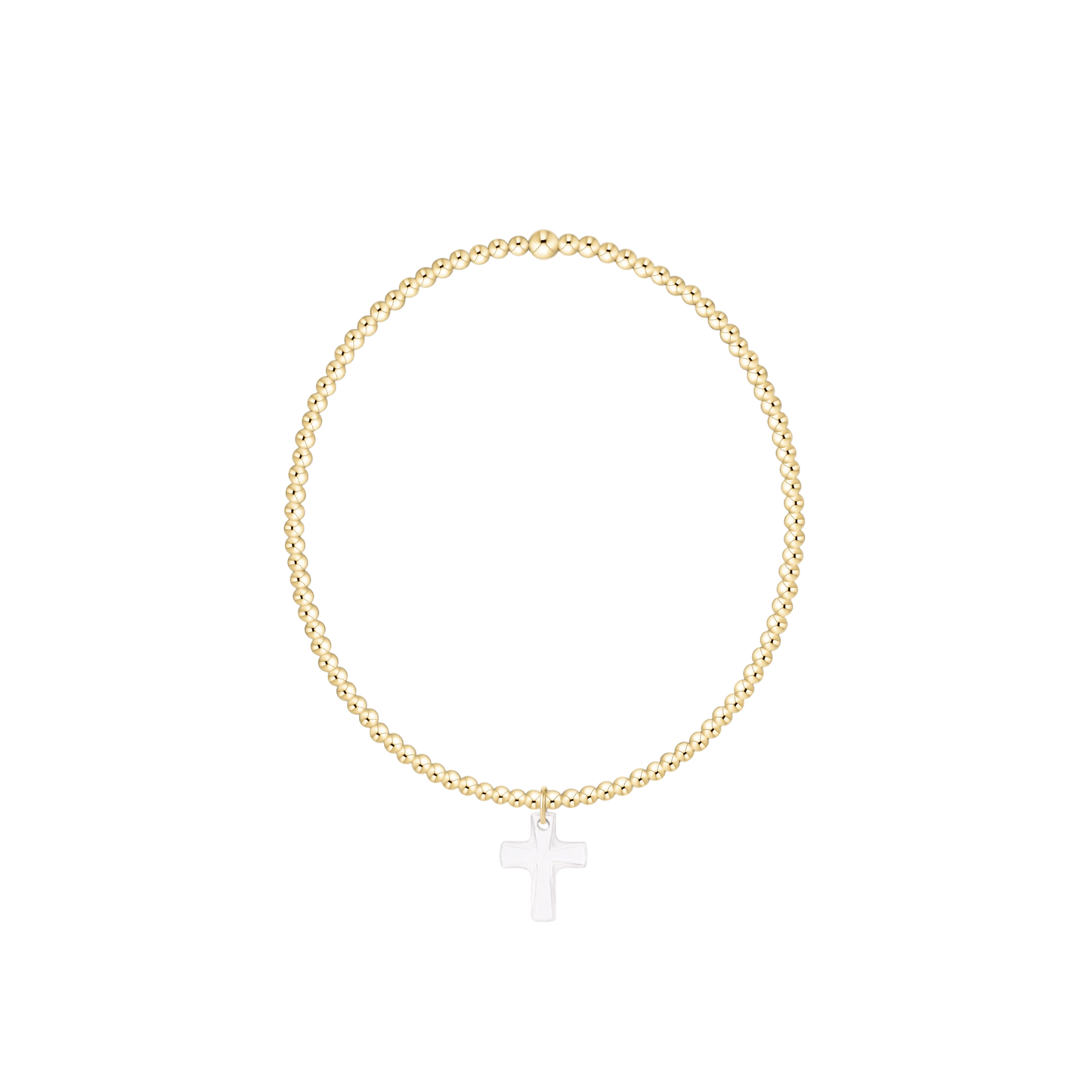 Classic Gold 2mm Bracelet - Blessed Crystal Charm