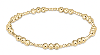 Classic Joy Pattern 4mm Bead Bracelet - Gold
