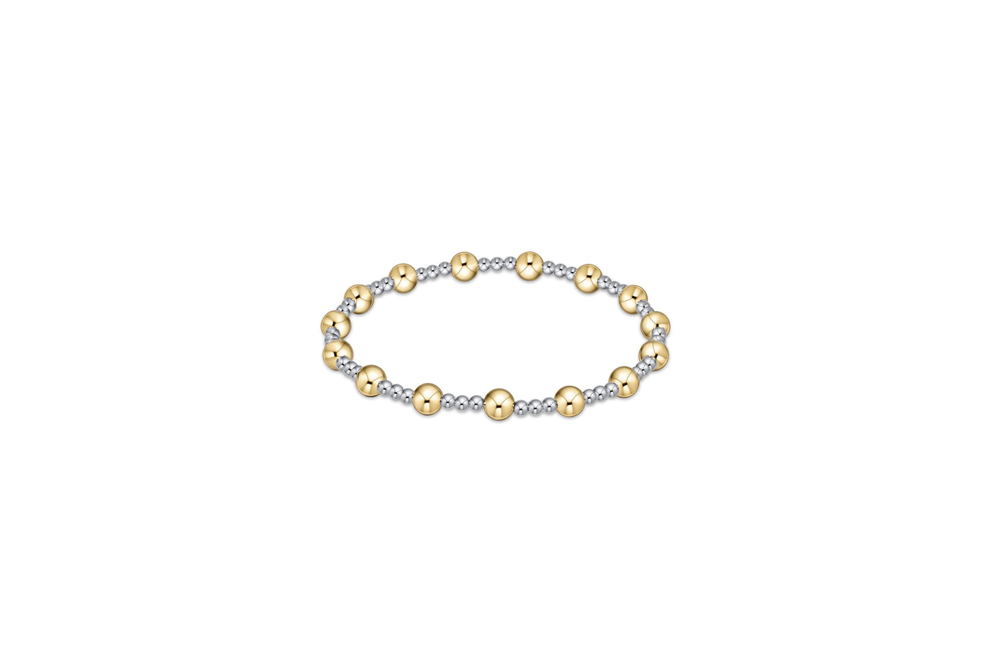 Classic Sincerity Pattern 5mm Bead Bracelet - Mixed Metal