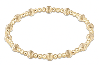 Dignity Sincerity Pattern 5mm Bead Bracelet - Gold