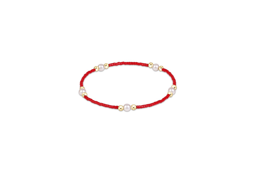 Gameday Hope Purpose Pearl Bracelet - Red
