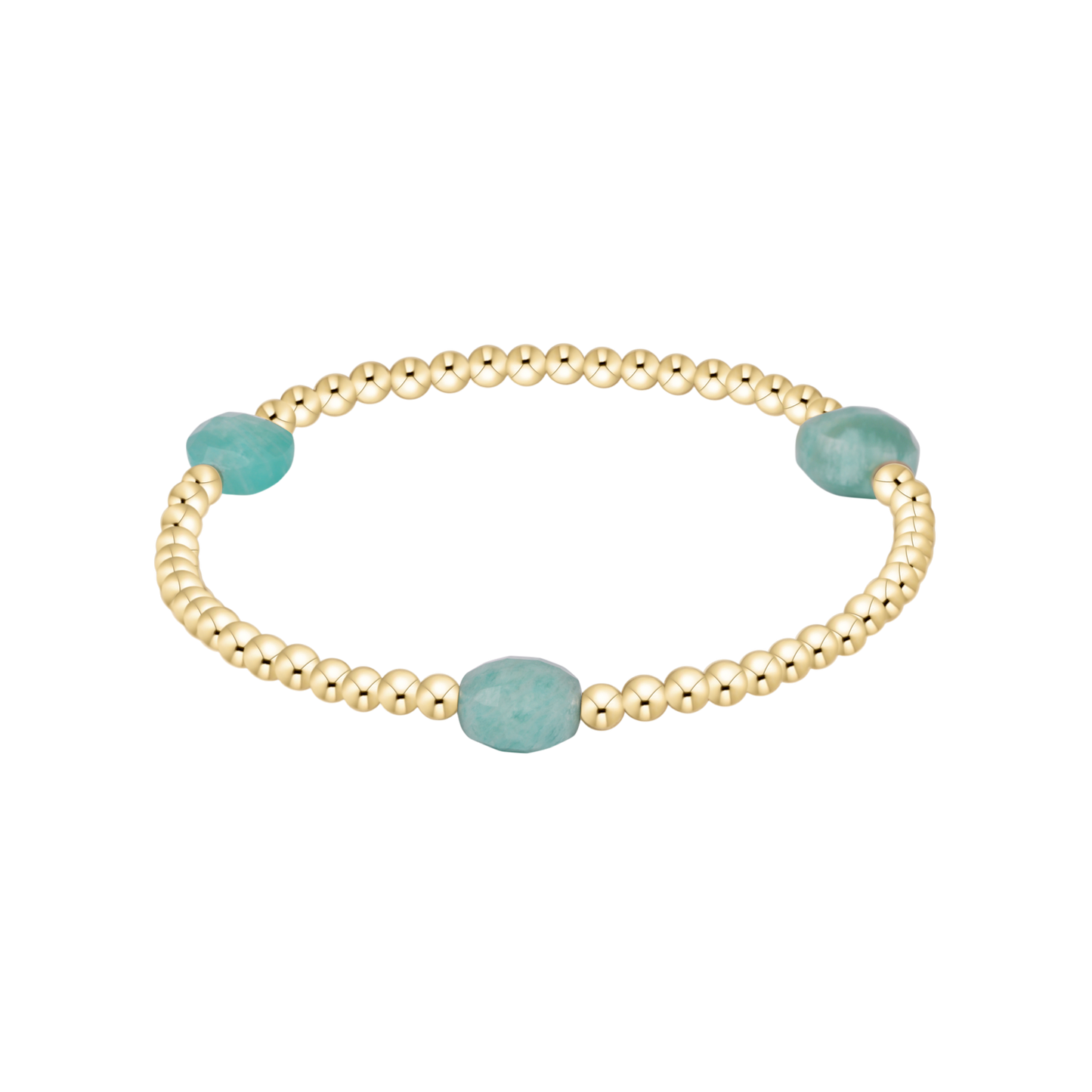 Admire Gem 3mm Gold Bracelet- Amazonite