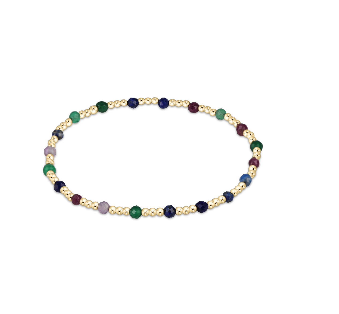 Gemstone Gold Sincerity Pattern 3mm Bead Bracelet