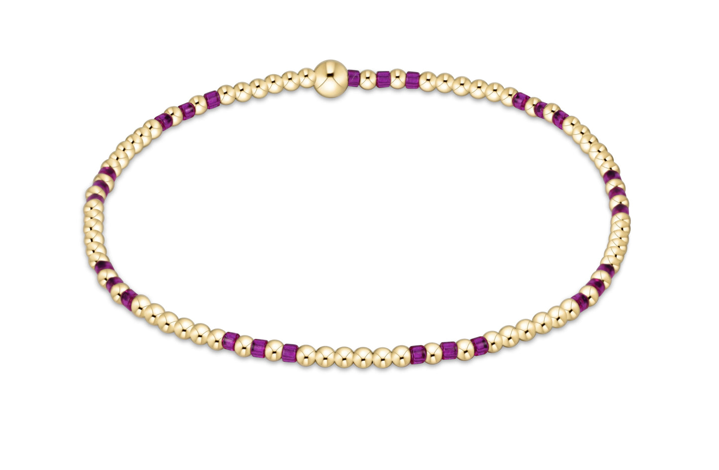 Hope Joy Pattern 2mm Bead Bracelet - Fuchsia