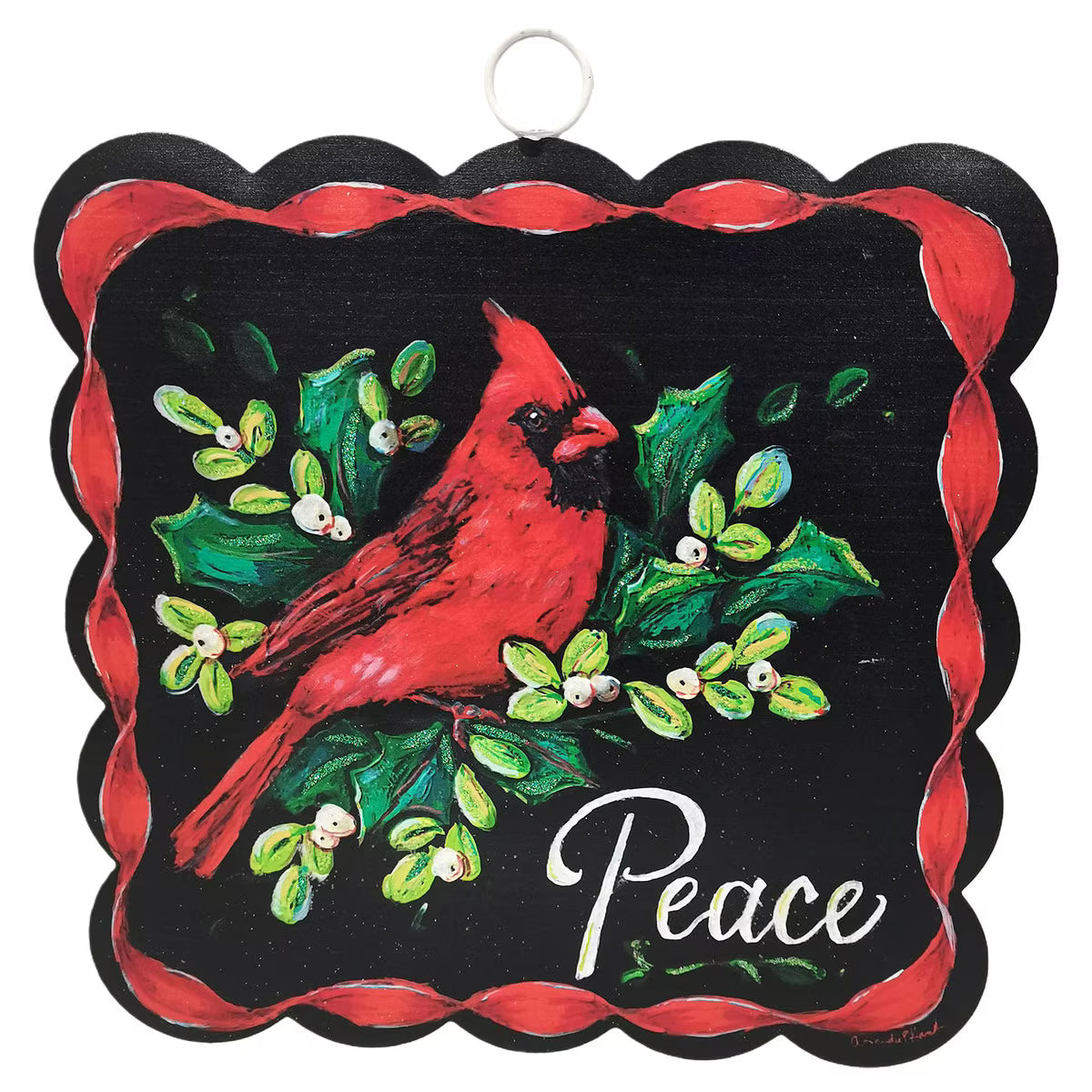 Large Scallop Art Cardinal Peace