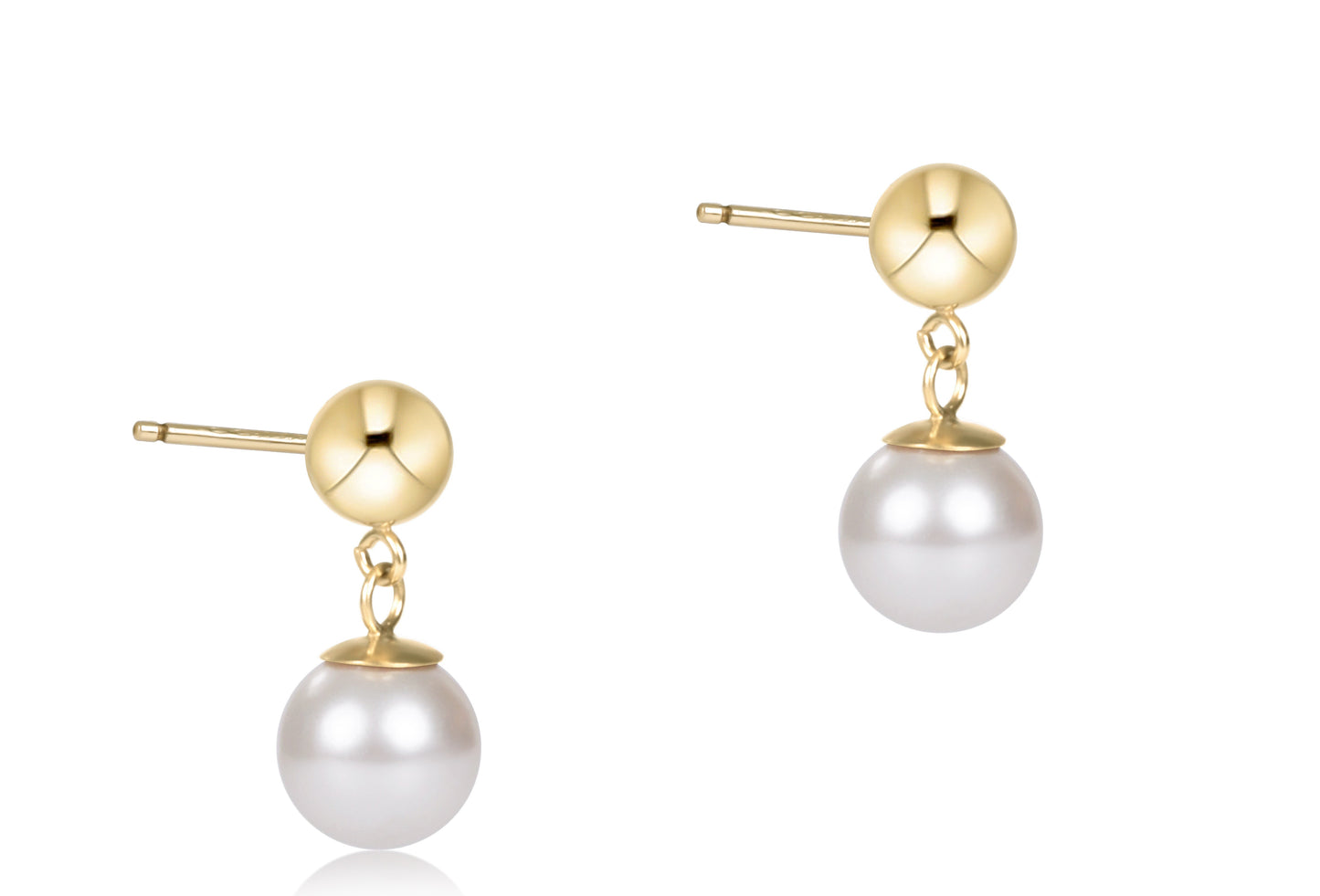 Classic 8mm Ball Drop Stud - Pearl