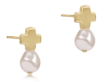 Signature Cross Gold Stud - Classic Pearl.