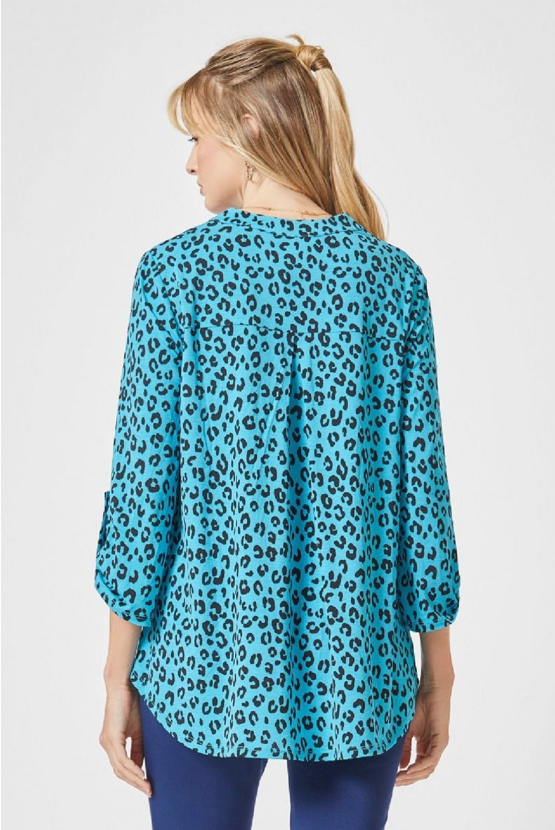 Blue Leopard Lizzy Top