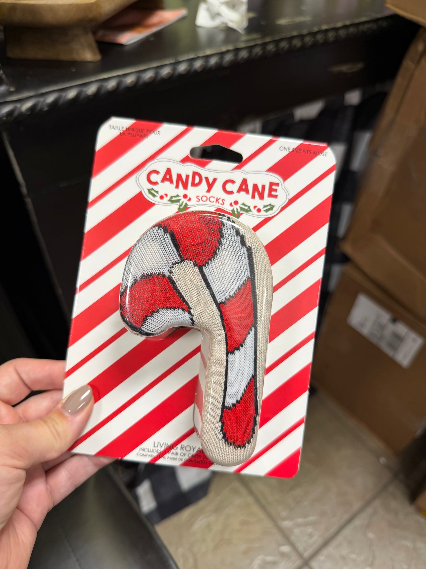 Candy Cane 3D Socks