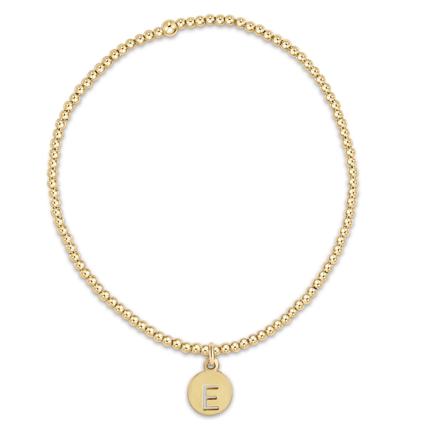 Classic Gold 2mm Bracelet - Respect Small Gold Disc - E