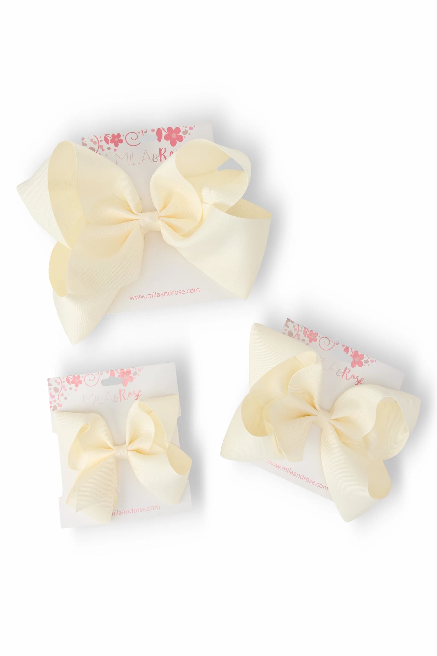 Ivory Grosgrain Hair Bow