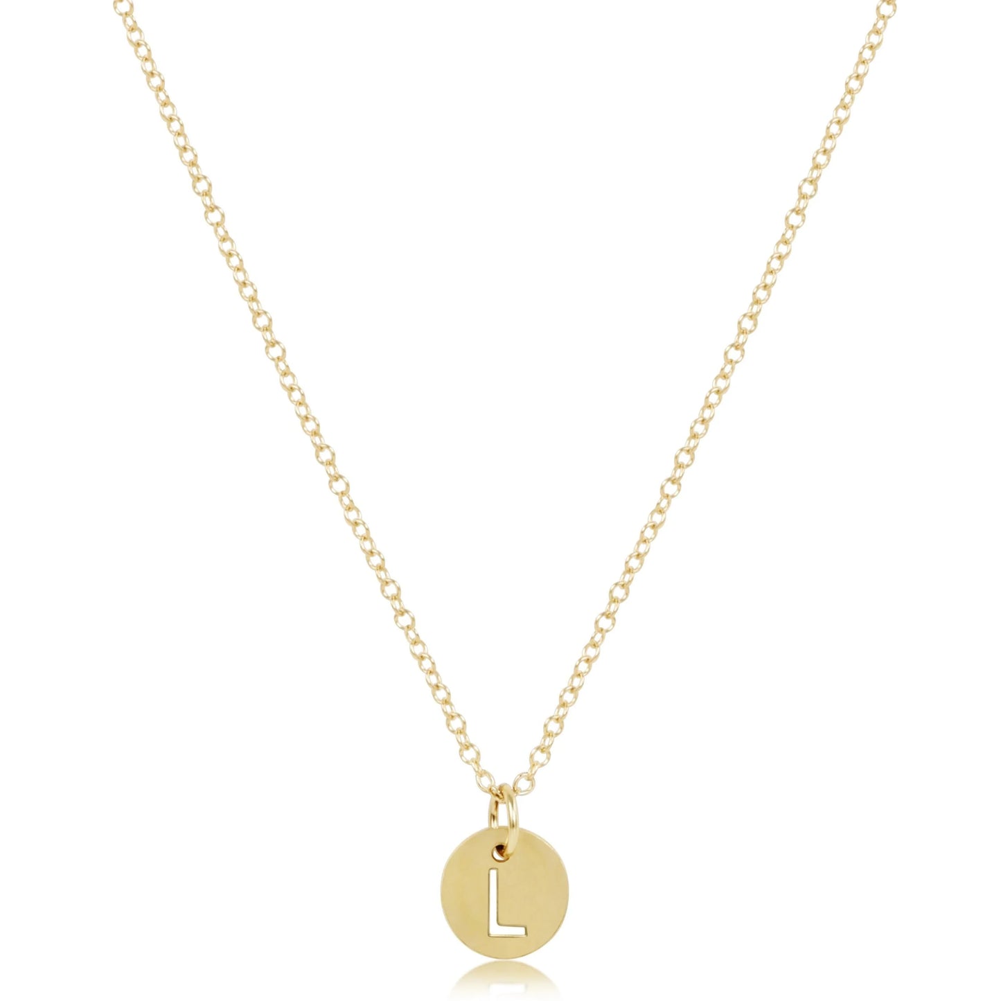 16" Necklace Gold - Respect Small Gold Disc - L