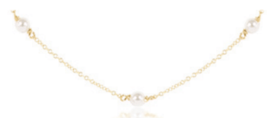 15" Choker Simplicity Chain Gold - 4mm Pearl