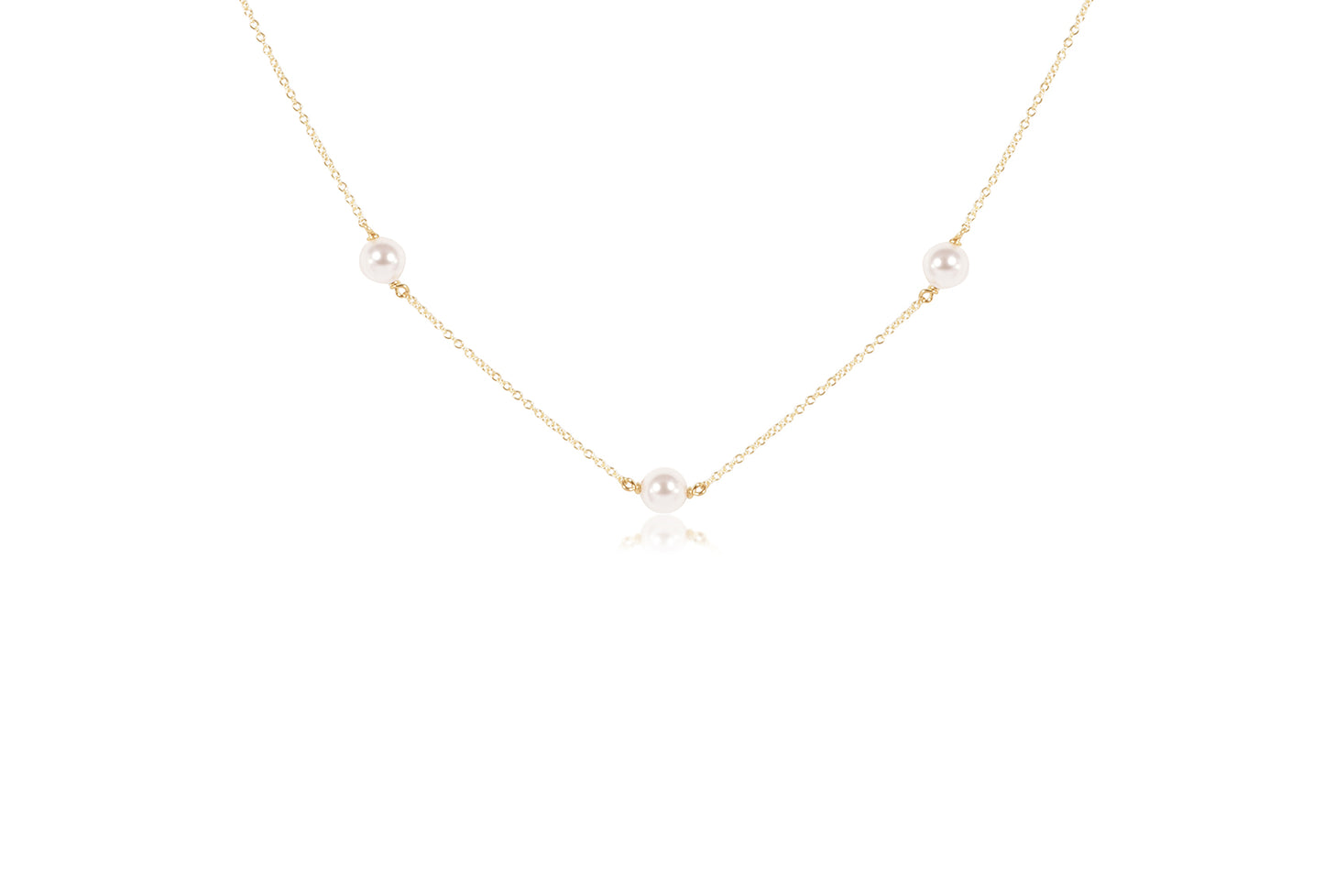 15" Choker Simplicity Chain Gold - Pearl 6mm