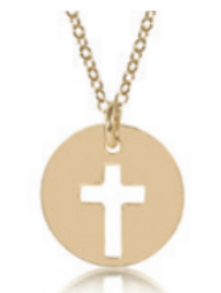 16" Necklace Gold - Blessed Gold Disc.