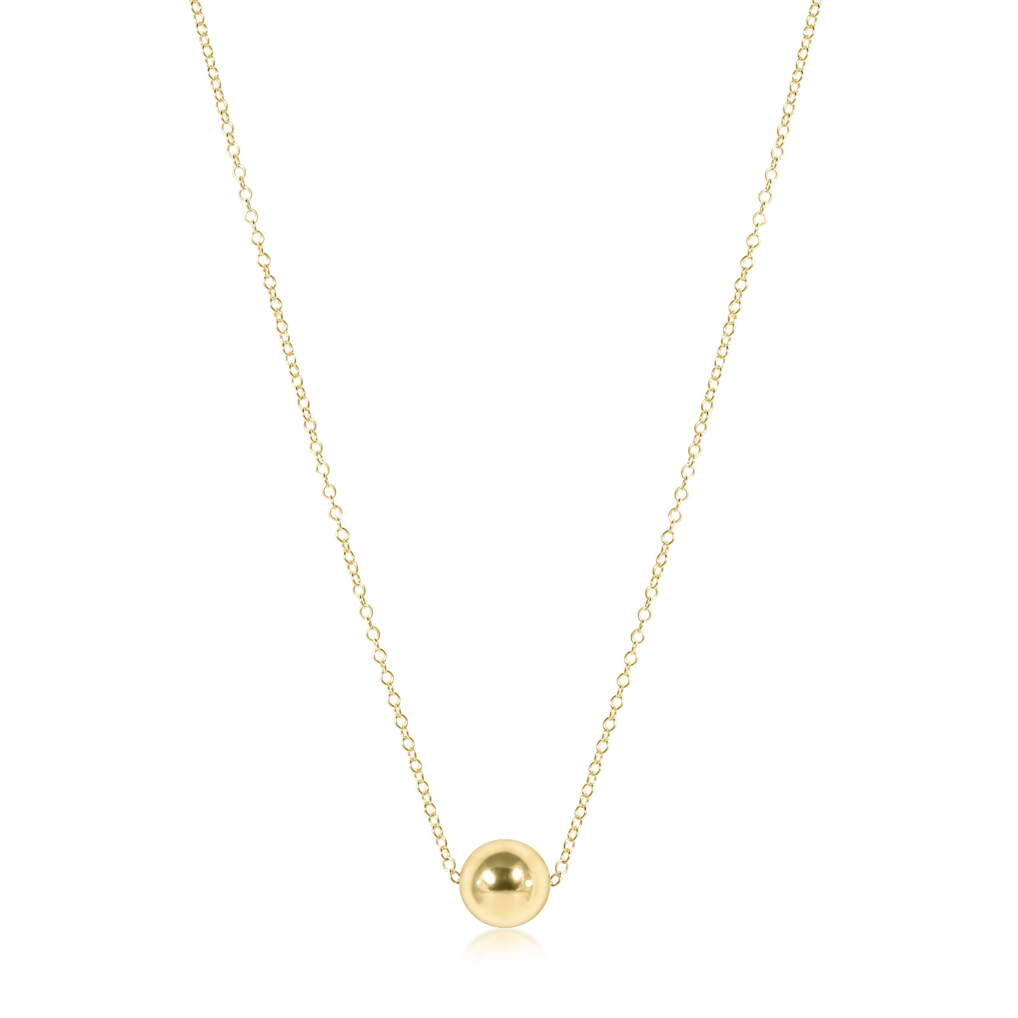 16" Necklace Gold - Classic Gold 8mm Bead.