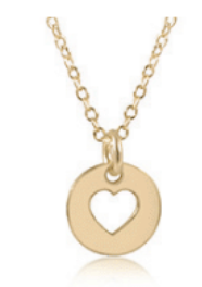 16" Necklace Gold - Love Small Gold Disc.