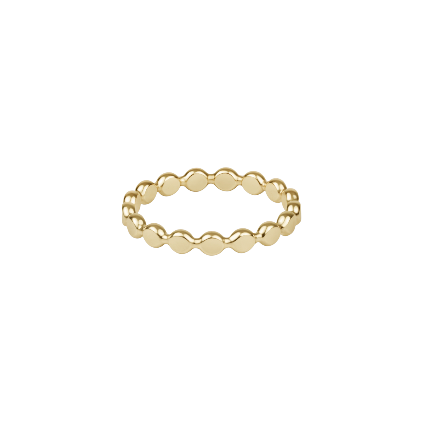 Classic Gold 2.5mm Beaded Disc Ring - Size 6