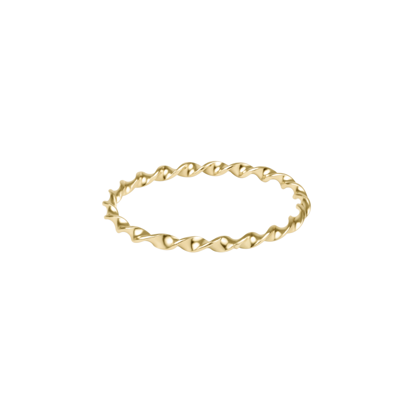 Classic Gold Twisted Thin Band Ring - Size 6