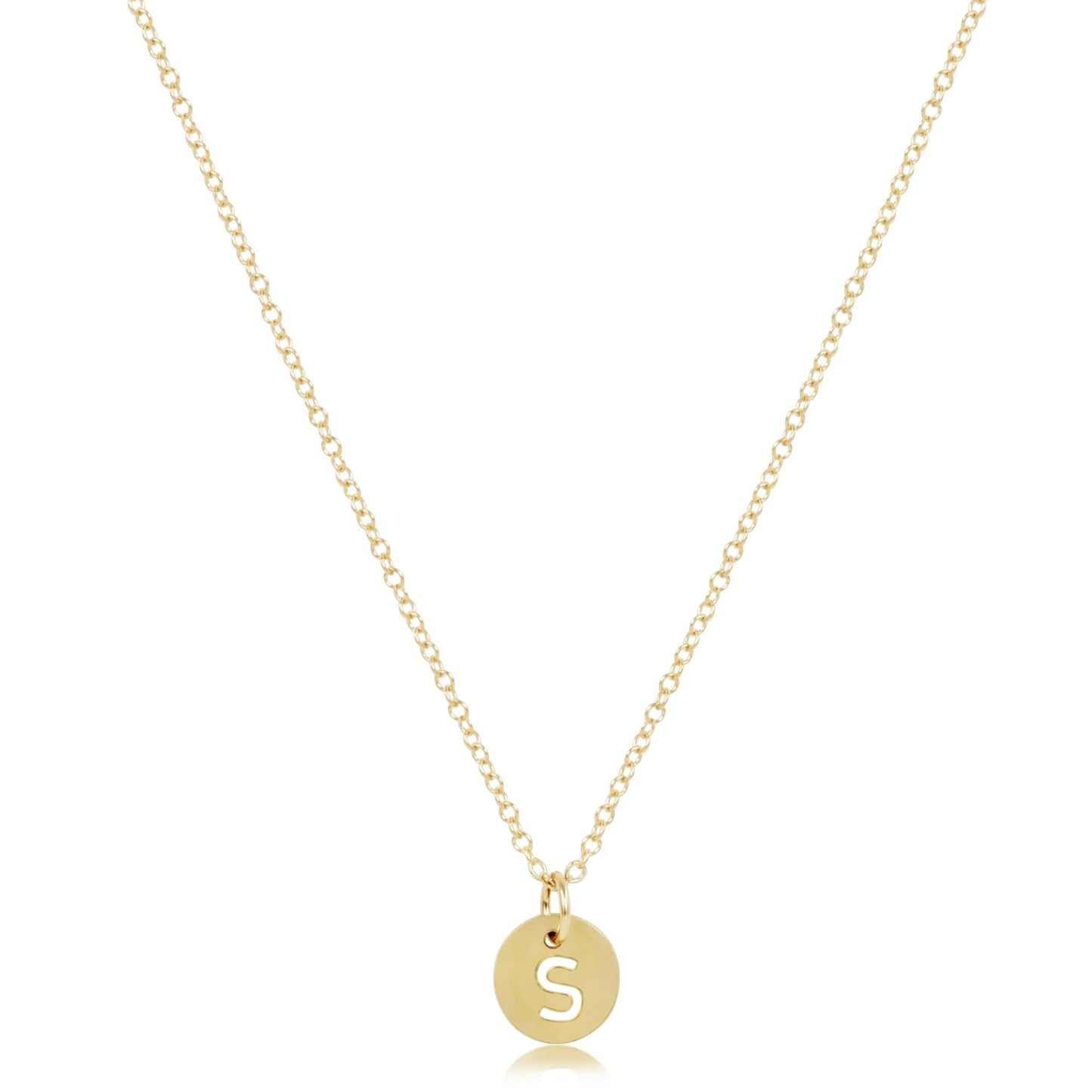 16" Necklace Gold - Respect Small Gold Disc - S
