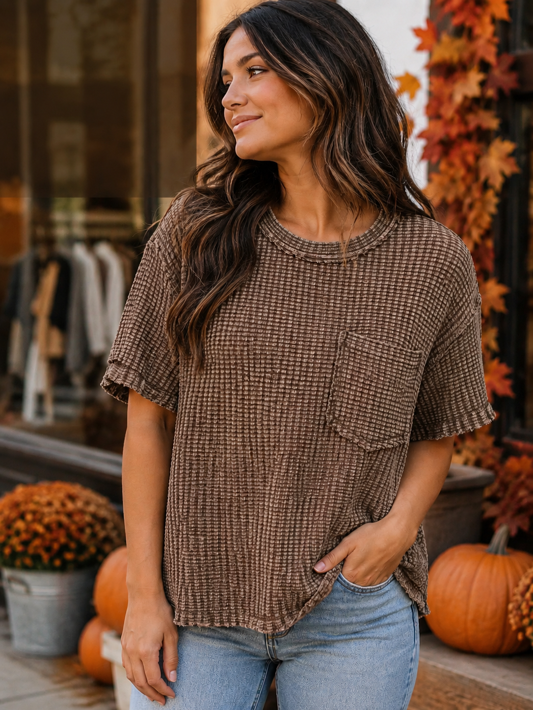 Autumn Latte Waffle Top
