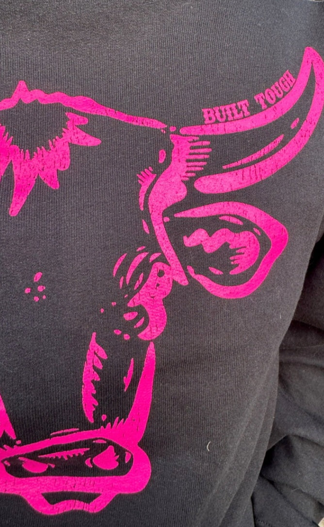Lauren's Built Tough Steer in Neon Pink