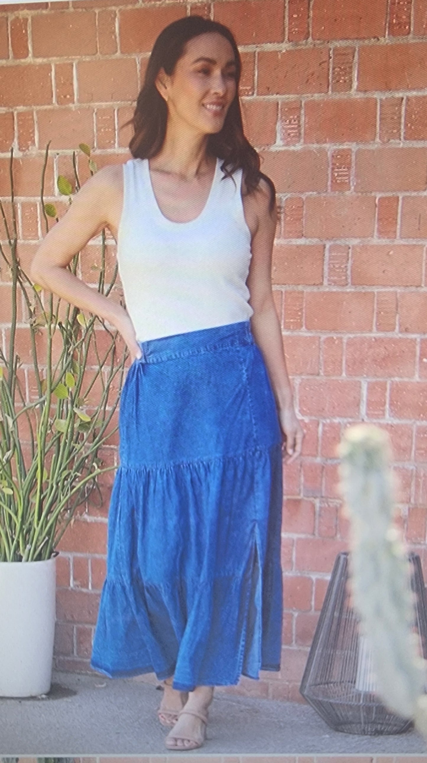 Tiers of Denim Skirt