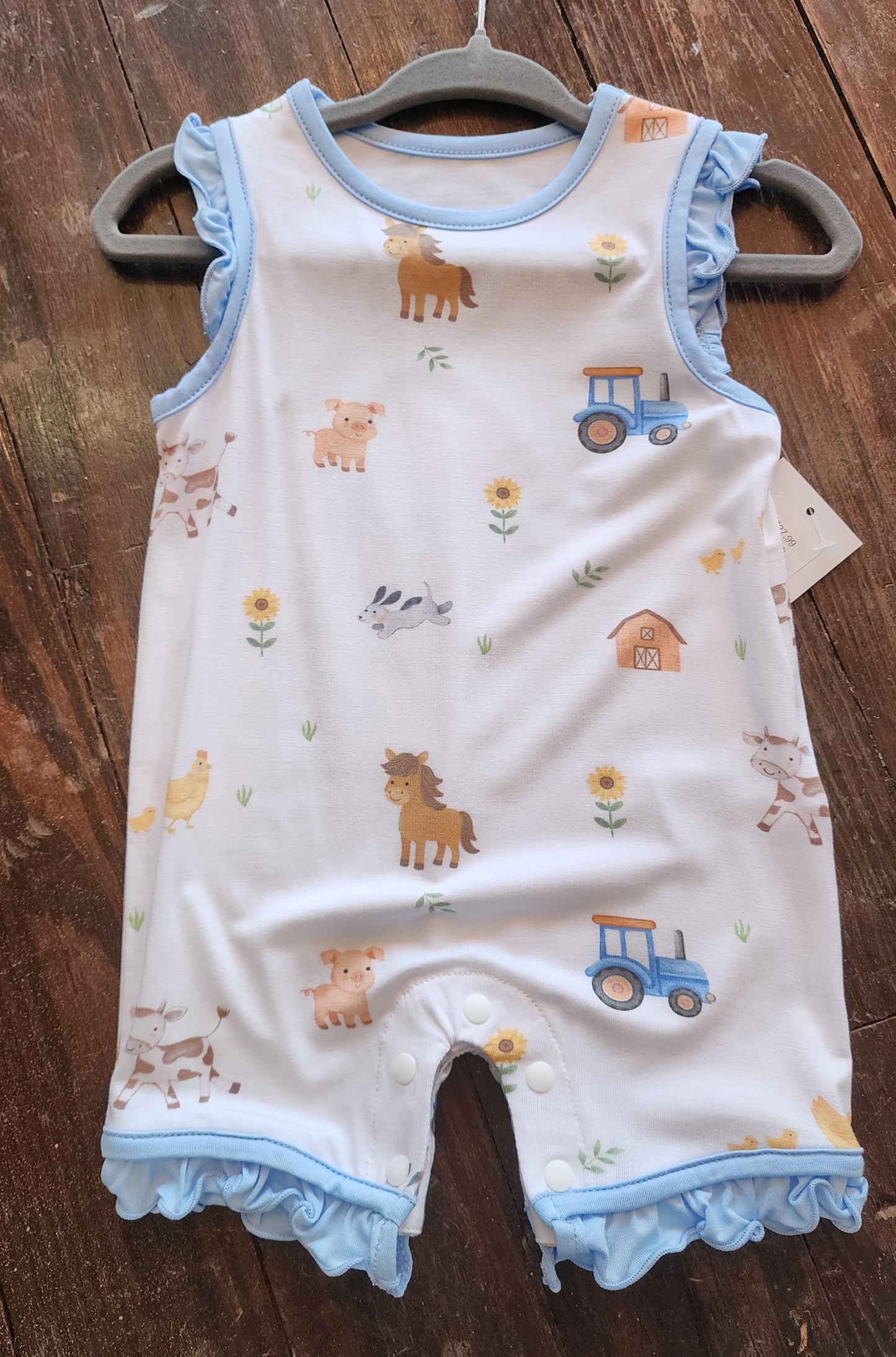 Farm Print Ruffled Bamboo / Girls