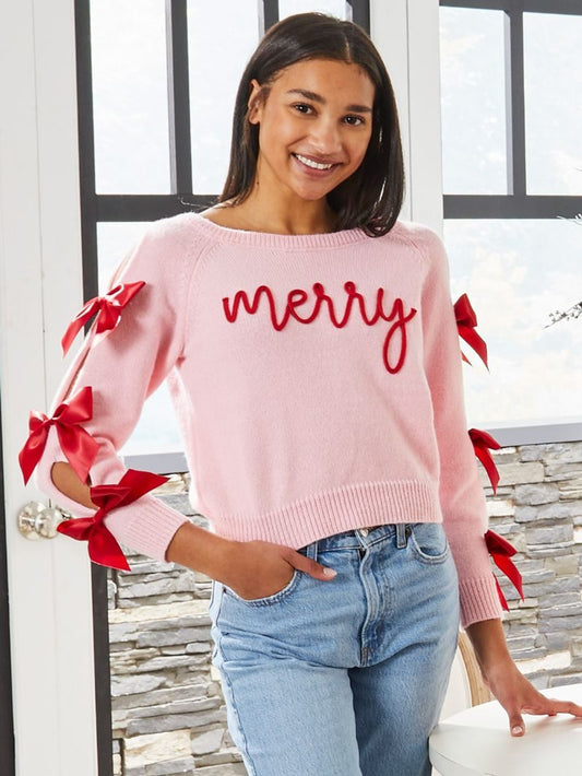 Pink Merry Bows Sweater