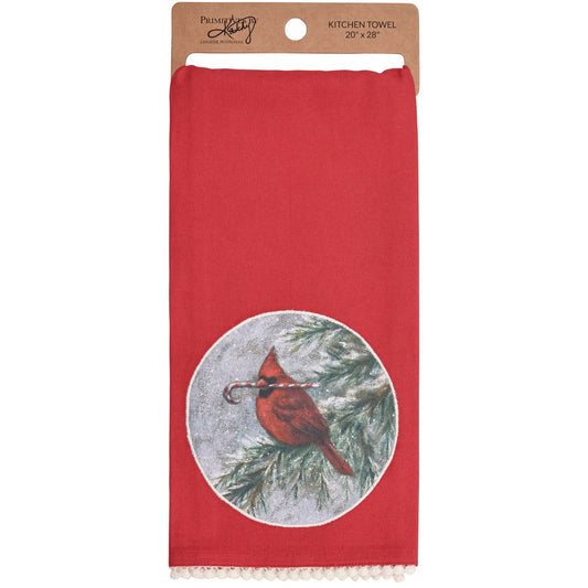 Winter Cardinal Kitchen Towel