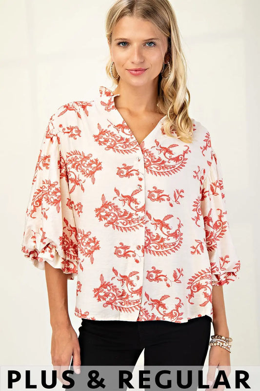 Vintage Bloom Button-Up