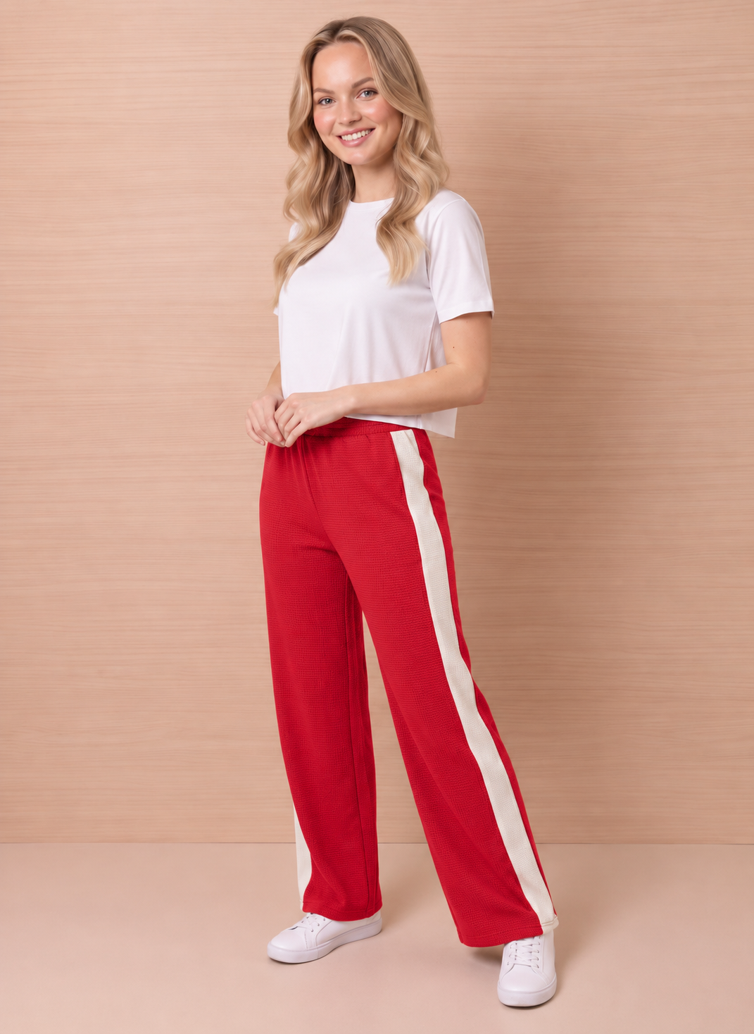 Pop of Red Pants.
