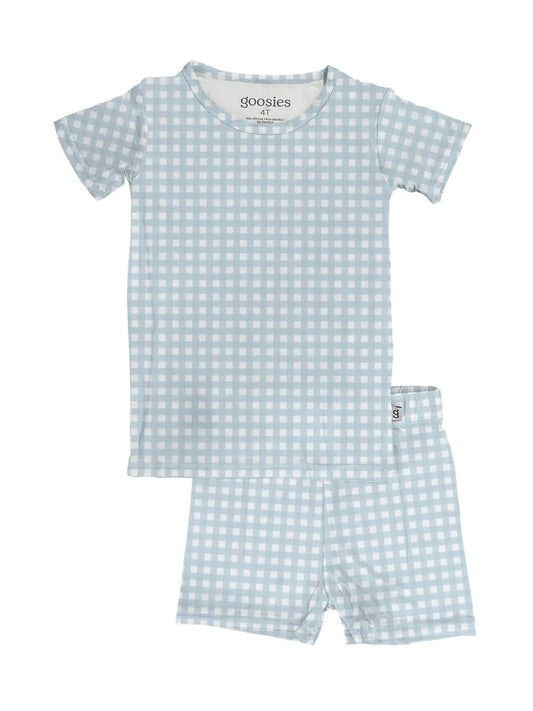 SS & Shorts PJ -Cottage Blue Gingham