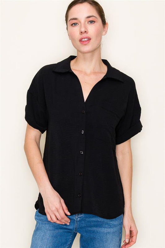 Collared Button Down Top