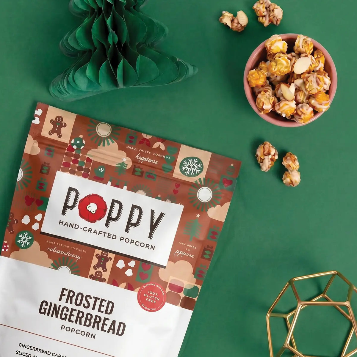 Frosted Gingerbread Popcorn Holiday