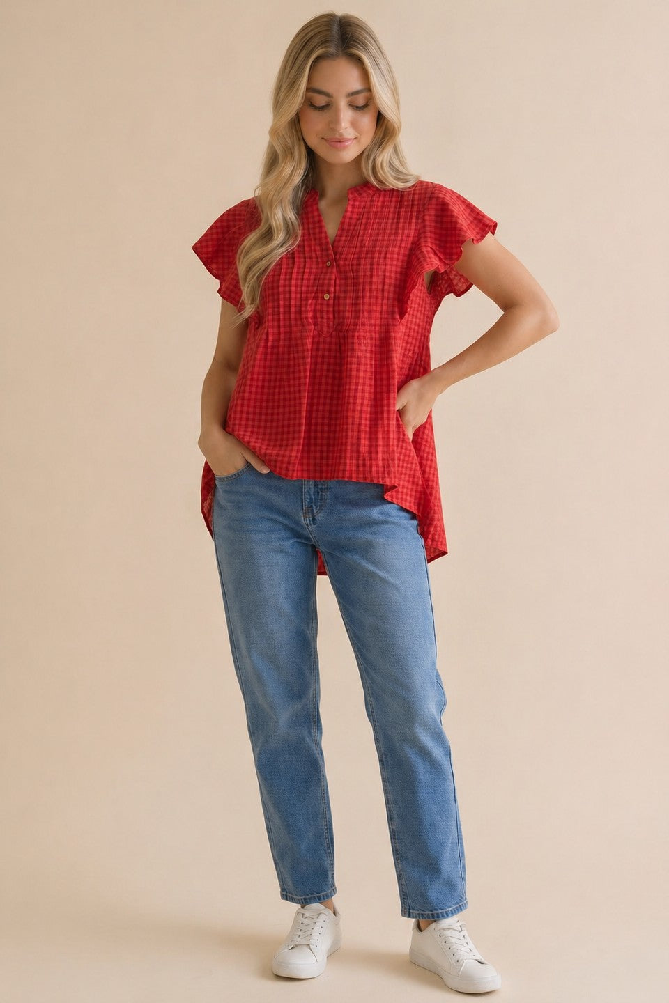 The Sunny Stroll Flutter Sleeve Top