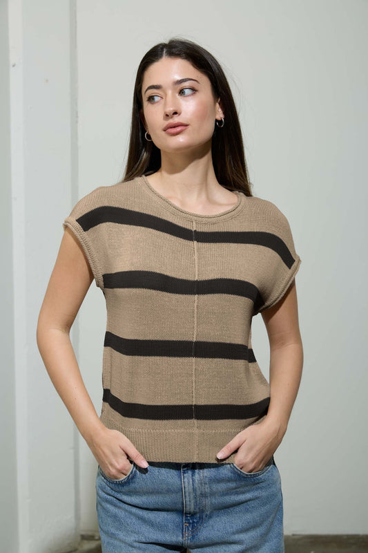 Urban Neutral Stripe Top