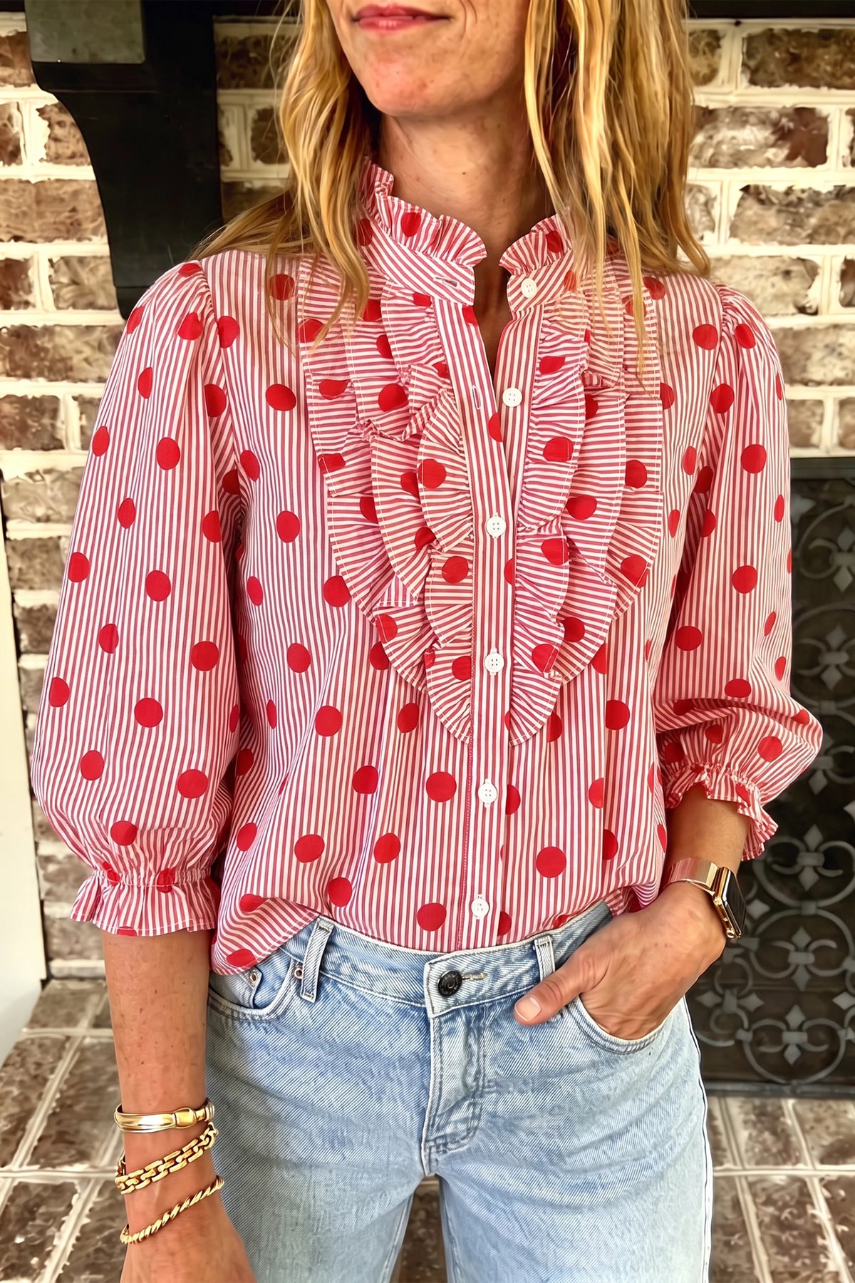 Sweetheart Stripe Blouse