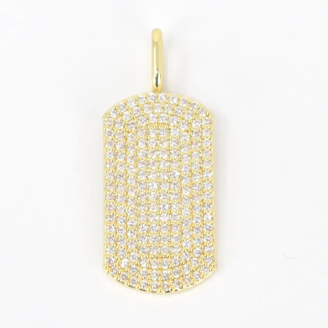 Pave Crystal Dog Tag